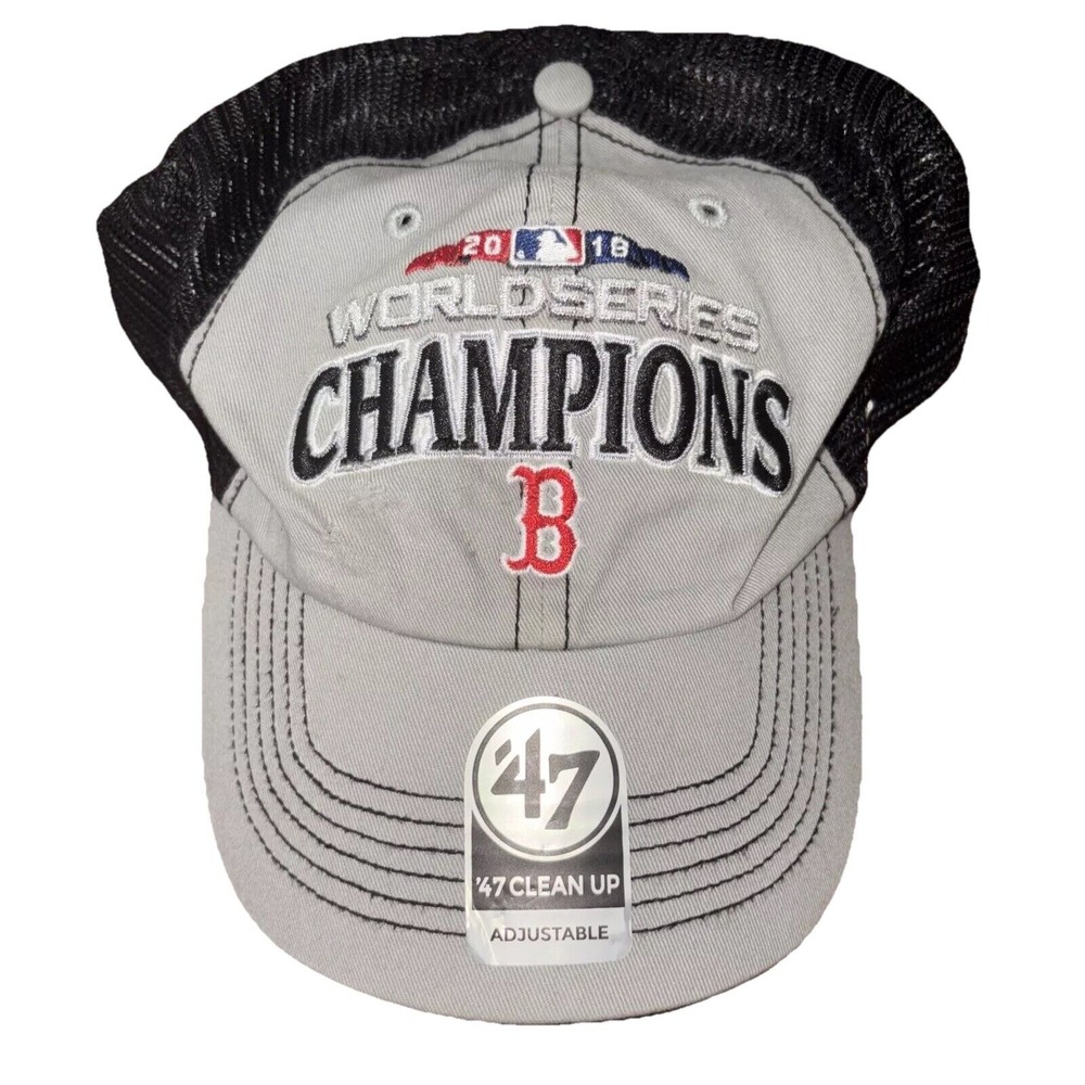 Boston Red Sox 2018 World Series Champions 47 Brand Mesh Slouch SnapBack Hat Cap